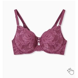 Torrid XO PLUNGE PUSH-UP EXPLODED FLORAL LACE 360° BACK SMOOTHING™ BRA 44D